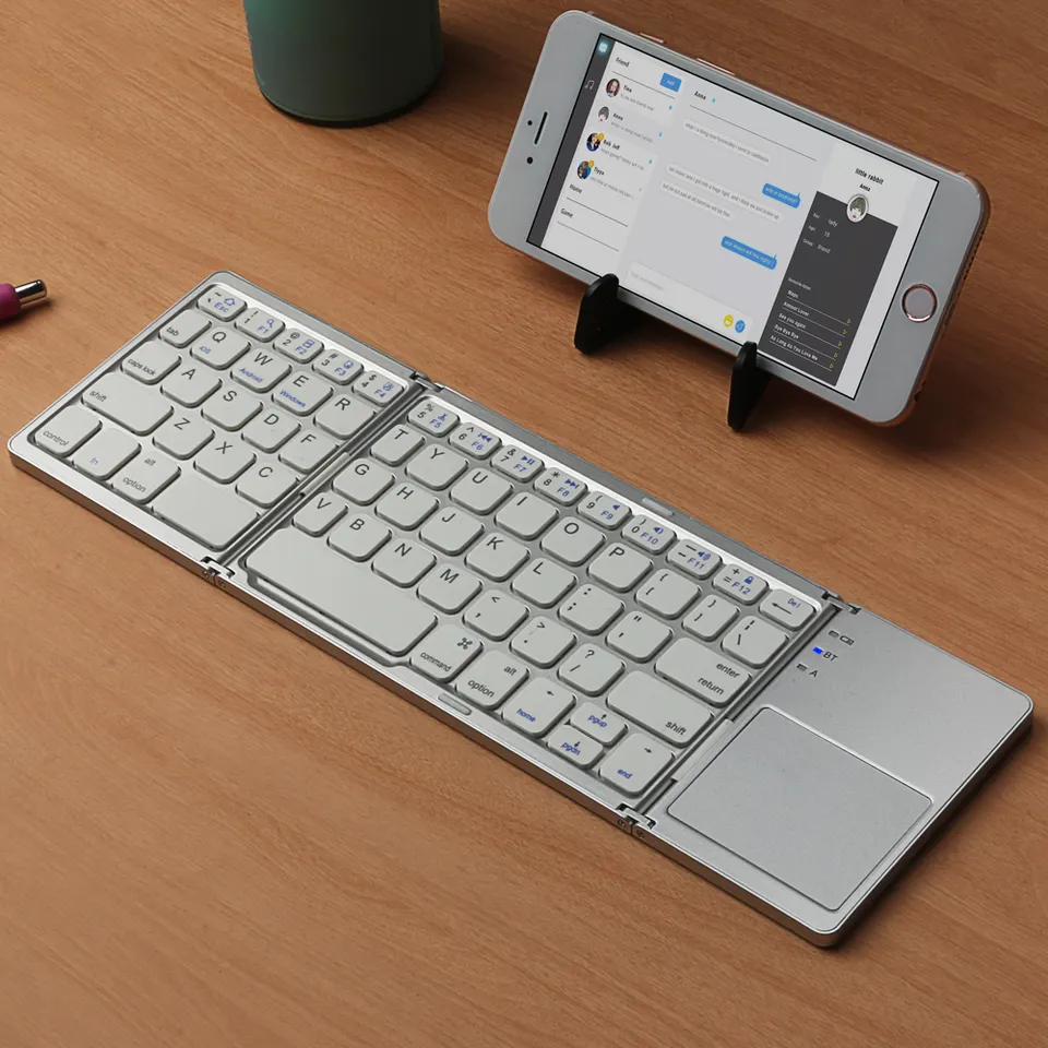 TECLADO PLEGABLE TOUCHPAD B033 BLANCO