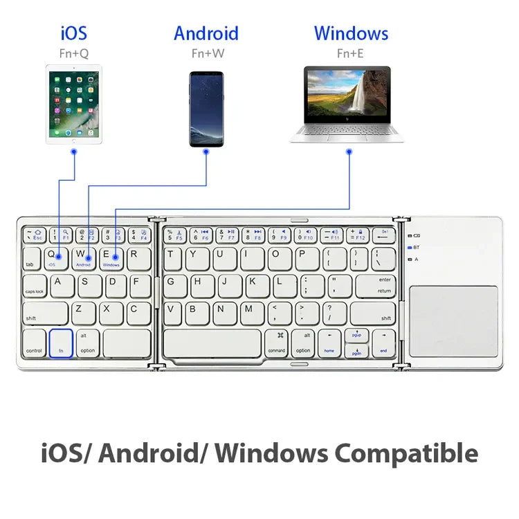 TECLADO PLEGABLE TOUCHPAD B033 BLANCO